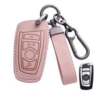StyleC Key cover compatible with BMW 1 2 3 5 7 M Series F10 F20 F30 leather protector keyless entry (Pink)