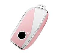 StyleC Key cover compatible with BMW LX XM X5 I7 2024 3 button key shell TPU cover protector (Pink Silver)
