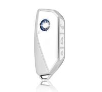 StyleC Key cover compatible with BMW LX XM X5 I7 2024 3 button key shell TPU cover protector (White Silver)