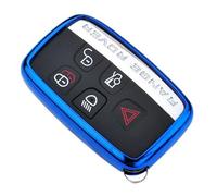 StyleC Key Fob Cover Compatible With Land Rover Range Rover Sport & Compatible With Jaguar XF XJ XE XJL Remote - TPU Car Key Case, Shockproof, Anti-Scratch, Non-Slip Protective Shell (Blue)
