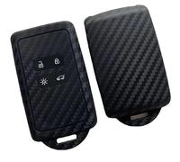 StyleC Remote Cover compatible with Renault Clio Kadjar Koleos Megane Zoe Scenic Arkana Captur Case 4 Button Key (Carbone)