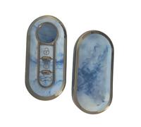 StyleC REMOTE FLIP KEY COVER COMPATIBLE WITH FIAT 500 PANDA PUNTO BRAVO STILO LANCIA 3 BUTTON (Blue Marble)