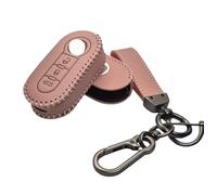StyleC REMOTE FLIP KEY COVER COMPATIBLE WITH FIAT 500 PANDA PUNTO BRAVO STILO LANCIA 3 BUTTON LEATHER KEY PROTECTOR (Pink)