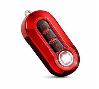 StyleC Remote Flip Key Cover compatible with FIAT 500 Panda Punto Bravo Stilo & Lancia | 3-Button TPU Protective Case (Red)