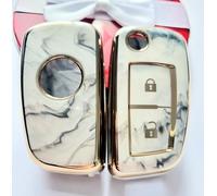 StyleC Remote key case compatible with NISSAN key shell 2 button flip key cover protector (M - Grey)