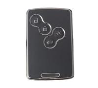 StyleC Remote key cover compatible with Renault Clio Scenic Megane Duster Sandero Captur Twingo koleos Smart Key 4 button (Grey Silver Design)