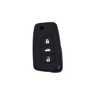 StyleC REMOTE SILICONE CAR KEY CASE COVER COMPATIBLE WITH TOYOTA YARIS AYGO AURIS RAV 4 KEY CASE COVER FOB REMOTE 2 3 4BUTTON (Black 3B)