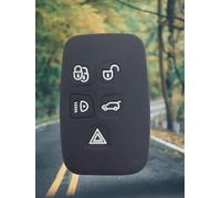 StyleC Silicone Key Case cover compatible with Discovery 4 Freelander 3 Land Range Rover Sport fob protector (Black)