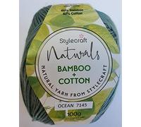 Stylecraft 2997145 Naturals Bamboo Cotton Ocean (7145) Yarn - 100g