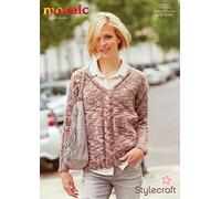 Stylecraft 9202 Knitting Pattern Travelling Cable V Neck Jumper in Mosaic Super Chunky