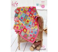 Stylecraft 9232 Crochet Pattern Square in a Square Throw in Stylecraft Life DK