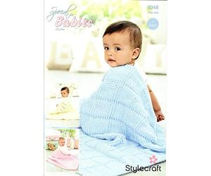 Stylecraft 9348 Knitting Pattern Baby Blankets in Stylecraft Special for Babies Chunky