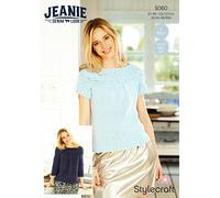 Stylecraft 9360 Knitting Pattern Womens 3/4 and Cap Sleeved Tops in Stylecraft Jeanie Aran