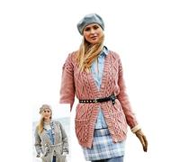 Stylecraft 9872 Aran Adult Cardigan Knitting Pattern Pink