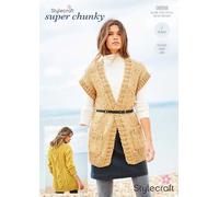 Stylecraft 9888 Adult Super Chunky Waistcoat Cardigan Knitting Pattern