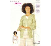 Stylecraft Aran Crochet Pattern Pamphlet - 10153 Ladies Cardigans (2 Crochet Designs) 32/34-52/54ins