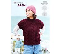 Stylecraft Aran Knitting Pattern - 10088 Ladies Tank Top & Sweater (2 Designs)