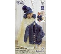 Stylecraft Aran Knitting Pattern - 4854 Baby Cardigan & Accessories