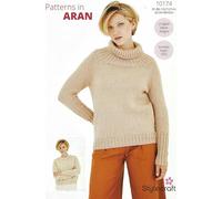 Stylecraft Aran Knitting Pattern Pamphlet - 10174 Ladies Sweaters (2 Designs) 32/34-48/50in