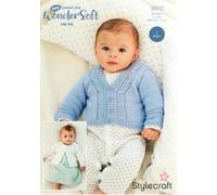 Stylecraft Baby 4 Ply Knitting Pattern - 9910 Cardigans (2 Designs) Blue