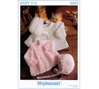 Stylecraft Baby Wondersoft DK Jacket, Bonnet & Helmet Knitting Pattern 4003, White