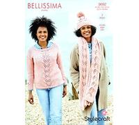 Stylecraft Bellissima Chunky Pattern 9692 Sweater, Hat and Scarf, 3 Designs, Includes Larger Sizes