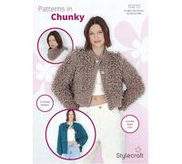 Stylecraft Chunky Crochet Pattern Pamphlet - 10215 Ladies Loop Stich Cardigans & Snood (3 Designs)