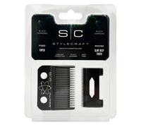 StyleCraft Clipper Blade Set - DLC Fixed Faper Blade with Slim Deep Tooth Cutter in Black