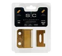 Stylecraft Clipper Blade Set - Gold Fixed Faper Blade With Slim Deep Tooth Cutter Gold