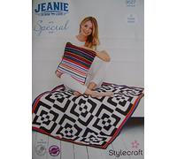 Stylecraft Crochet Pattern 9527-2 Designs for Blanket & Cushion in Aran