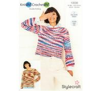 Stylecraft DK Crochet Pattern - 10038 Ladies Sweaters (2 Designs)