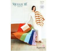 Stylecraft DK Crochet Pattern - 10079 Blankets & Cushion (3 Crochet Designs)