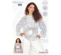 Stylecraft DK Crochet Pattern Pamphlet - 10133 Ladies Sweater & Cropped Summer Top (2 Crochet Designs) 32/34-52/54in