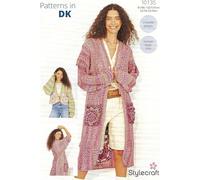 Stylecraft DK Crochet Pattern Pamphlet - 10135 Ladies Crochet Coat & Cardigan (2 Crochet Designs) 32/34-52/54in