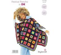 Stylecraft DK Crochet Pattern Pamphlet - 10168 Ladies Poncho & Blanket (2 Crochet Designs)