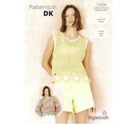 Stylecraft DK Crochet Pattern Pamphlet - 10208 Ladies Crochet Top & Sweater (2 Designs)