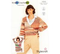 Stylecraft DK Knitting Pattern - 10043 Ladies Crossover Cardigan