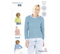 Stylecraft DK Knitting Pattern Pamphlet - 10143 Ladies Sweaters, Cardigan & Tank Top (4 Designs) 26-40in