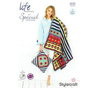 Stylecraft Double Knitting Pattern 9528-2 Crochet Designs for Boho Blanket & Cushion