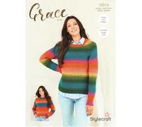 Stylecraft Grace Aran Knitting Pattern - 10014 Ladies Sweaters