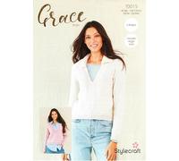 Stylecraft Grace Aran Knitting Pattern - 10015 Ladies Sweaters