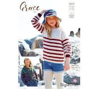 Stylecraft Grace Aran Knitting Pattern - 9932 Children's Sweater & Hooded Jacket