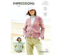 Stylecraft Impressions Aran Knitting Pattern - 10008 Ladies Sweaters