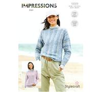 Stylecraft Impressions Aran Knitting Pattern - 10009 Ladies Sweaters