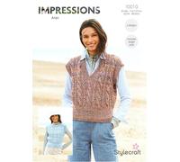 Stylecraft Impressions Aran Knitting Pattern - 10010 Ladies Tank Tops
