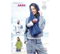 Stylecraft Knitting Pattern 10114 - Ladies Slouch Hat, Wristwarmers, Snood, and Scarf/Snood in Stylecraft Aran Yarn