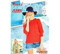 Stylecraft Monet Aran and Jeanie Denim Look Pattern 9619 - Sweater and Cardigan 81/86-122/127cm, 32/34-48/50in, 2 Designs, Includes Larger Sizes