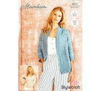 Stylecraft Moonbeam Double Knitting Pattern 9624 - Cardigan and Jumper 81/86-122/127cm, 32/34-48/50in, 2 Easy Knit Designs Includes Larger Sizes