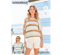 Stylecraft Savannah Aran Knitting Pattern - 9982 Ladies Summer Tops