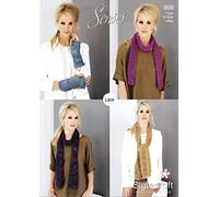 Stylecraft Senses Knitting Pattern 8836 Gloves, Scarves